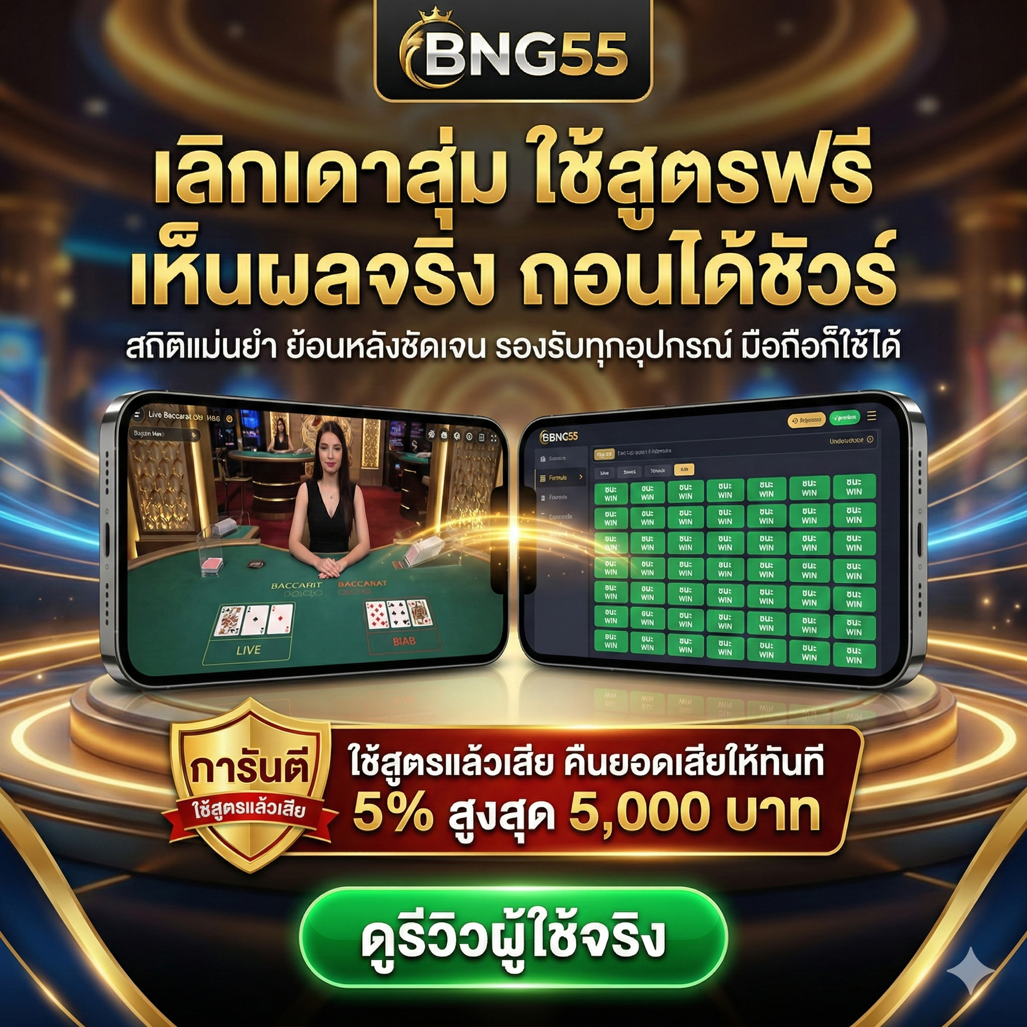 สถิติแม่นยำ ย้อนหลังชัดเจน รองรับทุกอุปกรณ์ มือถือก็ใช้ได้